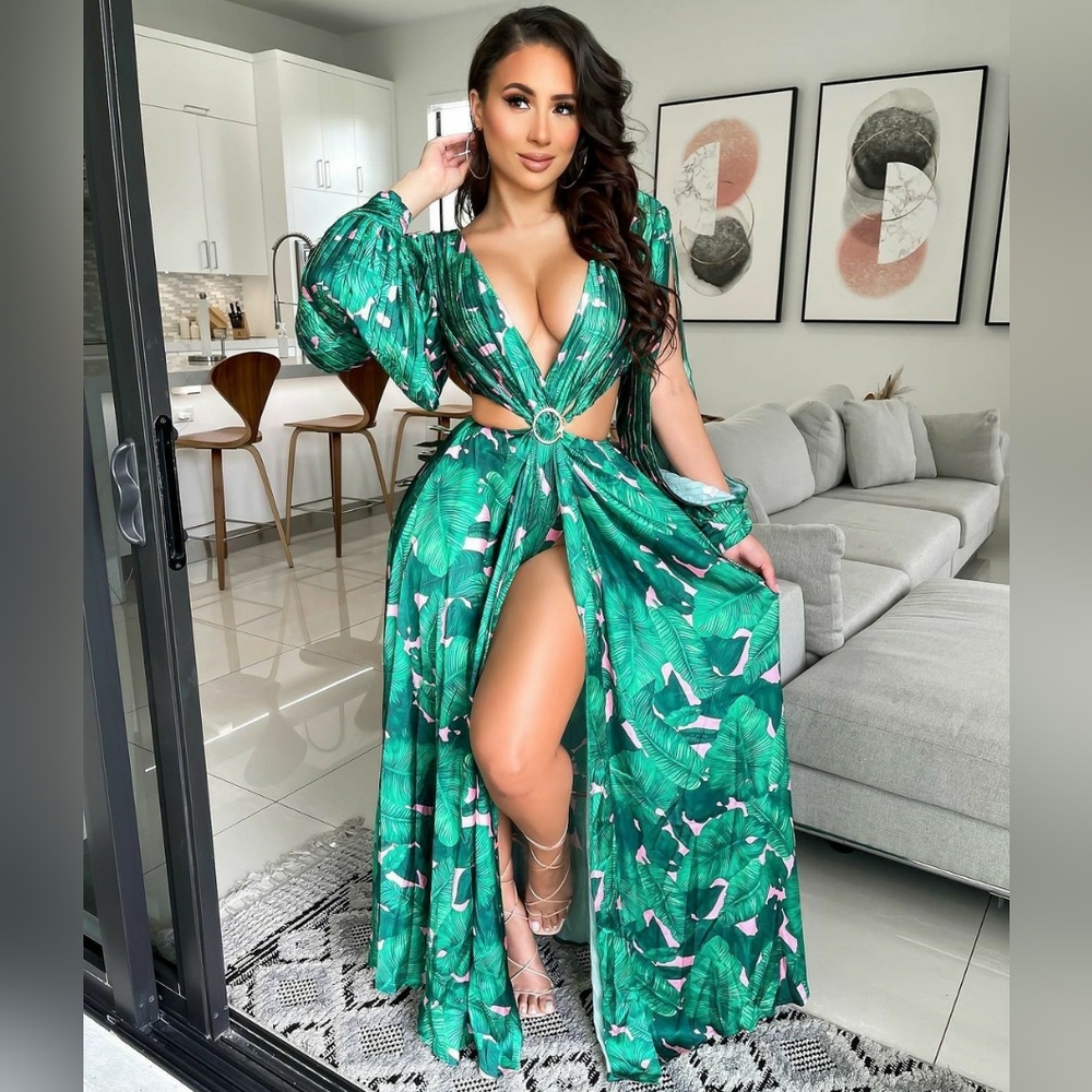 SOLD ! Iguana Silk Tropical Maxi - Miami